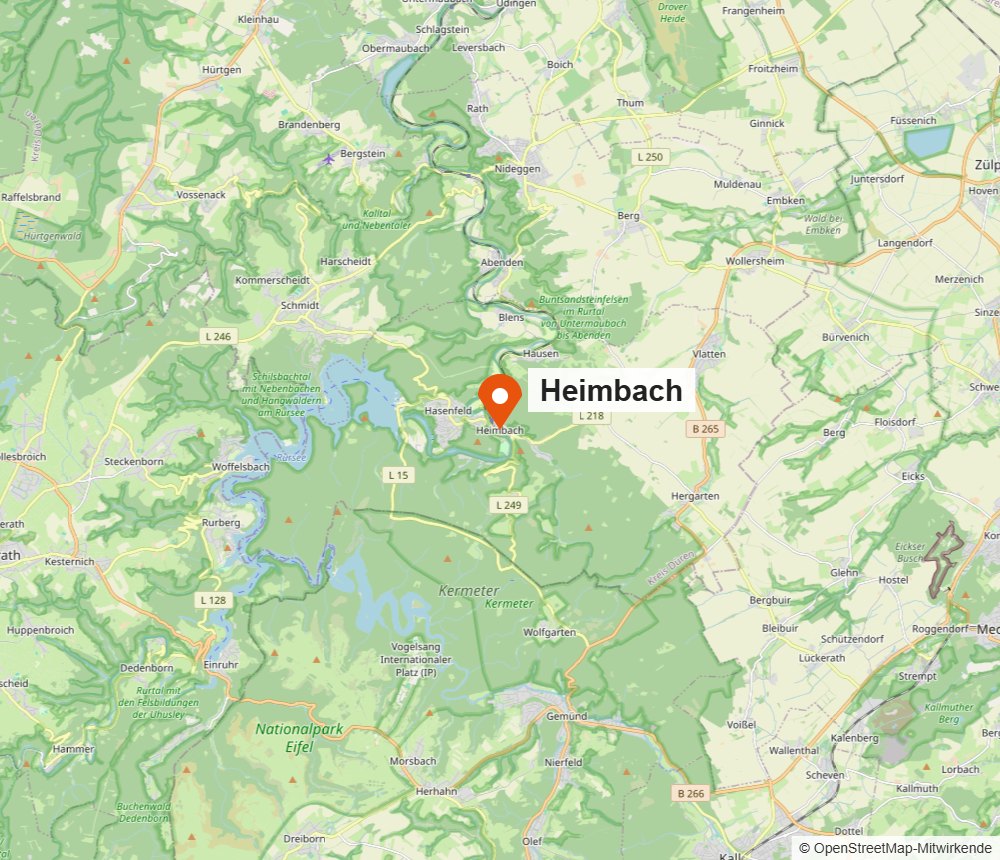 Karte von Heimbach und Umgebung (OpenStreetMap)