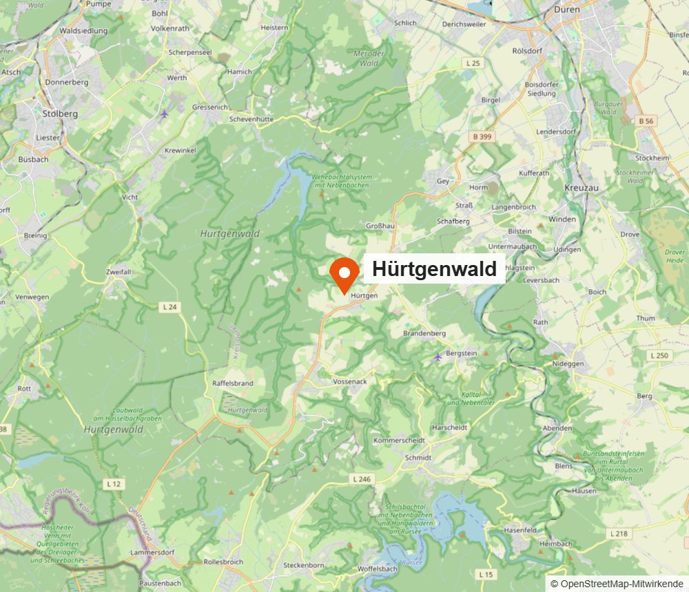 Karte von Hürtgenwald und Umgebung (OpenStreetMap)