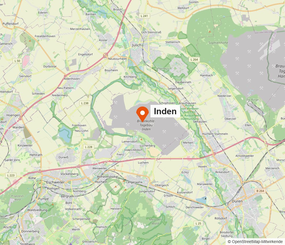 Karte von Inden und Umgebung (OpenStreetMap)