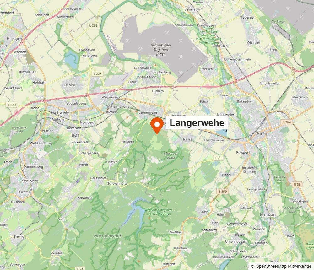 Karte von Langerwehe und Umgebung (OpenStreetMap)