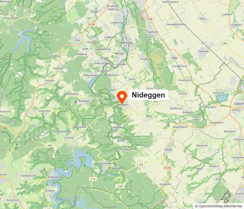 Karte von Nideggen und Umgebung (OpenStreetMap)